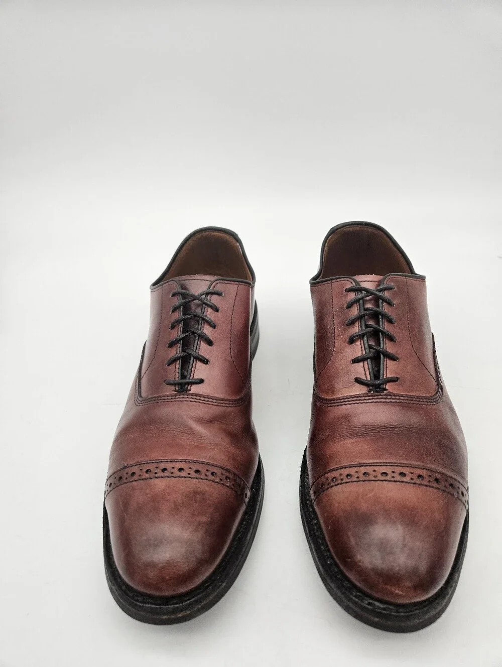 Allen Edmunds 5th Avenue Cap To Oxford Men's Dress Shoes Size 9C Brown Lace Up